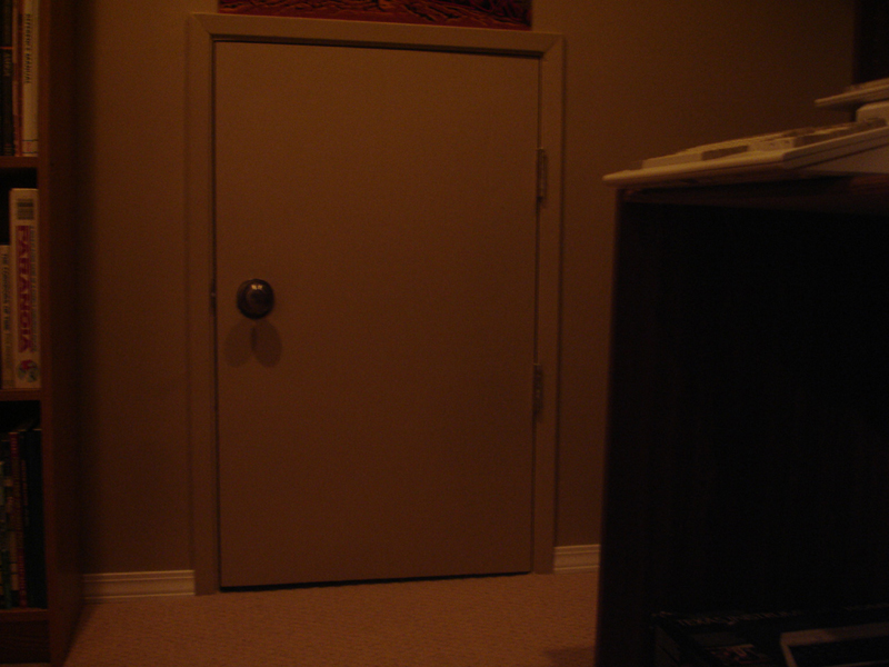 [What's this... a little -- door?]